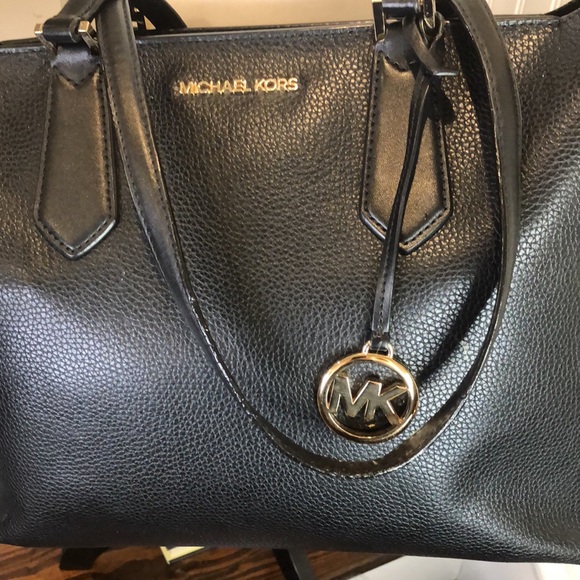 MICHAEL KORS Tumbled Black Leather Crossbody Satchel - Picture 3 of 17
